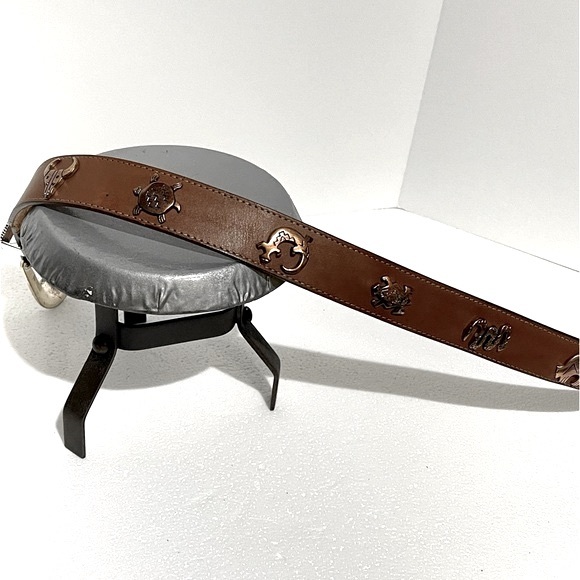 Silver Creek Collection Brown Leather Silver Charm Western Belt Size Small - Picture 8 of 16